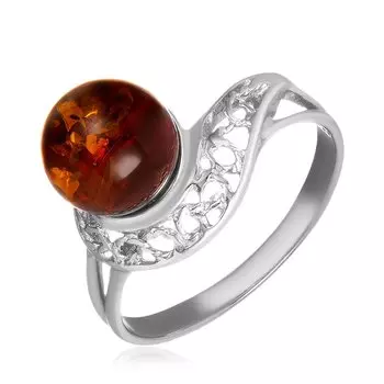 Серебряное кольцо с янтарем