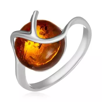Серебряное кольцо с янтарем