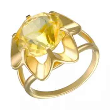 Серебряное кольцо с янтарем "Цветок"