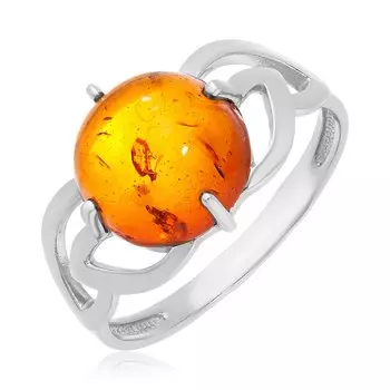 Серебряное кольцо с янтарём