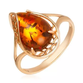 Серебряное кольцо с янтарём