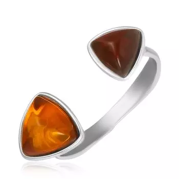 Серебряное кольцо с янтарём