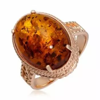 Серебряное кольцо с янтарём