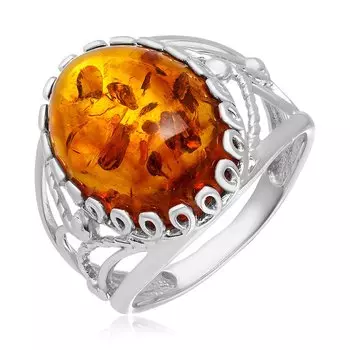 Серебряное кольцо с янтарём