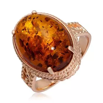 Серебряное кольцо с янтарём