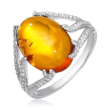 Серебряное кольцо с янтарём