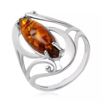 Серебряное кольцо с янтарём