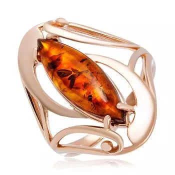 Серебряное кольцо с янтарём