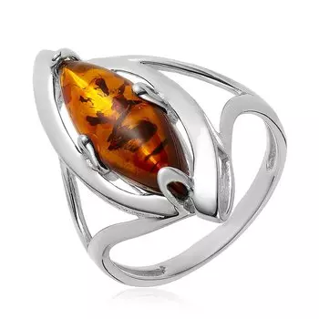 Серебряное кольцо с янтарём