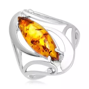 Серебряное кольцо с янтарём