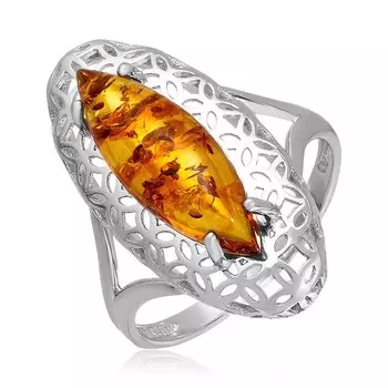 Серебряное кольцо с янтарём