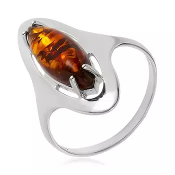 Серебряное кольцо с янтарём