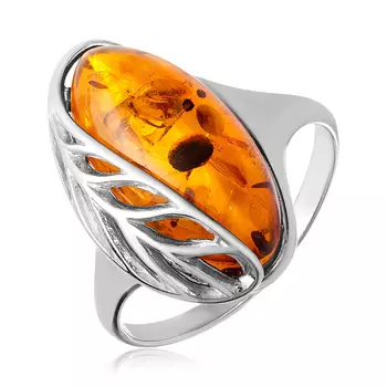 Серебряное кольцо с янтарём