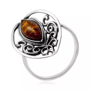 Серебряное кольцо с янтарём