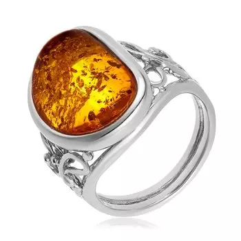 Серебряное кольцо с янтарём