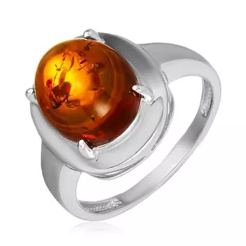Серебряное кольцо с янтарём