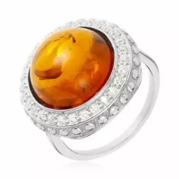 Серебряное кольцо с янтарём