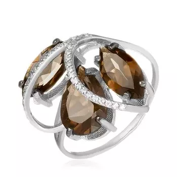 Серебряное кольцо с раухтопазами