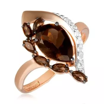 Серебряное кольцо с раухтопазами