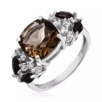 Серебряное кольцо с раухтопазами