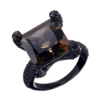 Серебряное кольцо с раухтопазом и шпинелью