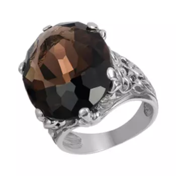 Серебряное кольцо с раухтопазовым кварцем