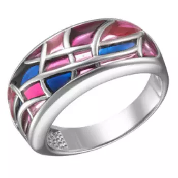 Серебряное кольцо с разноцветной эмалью