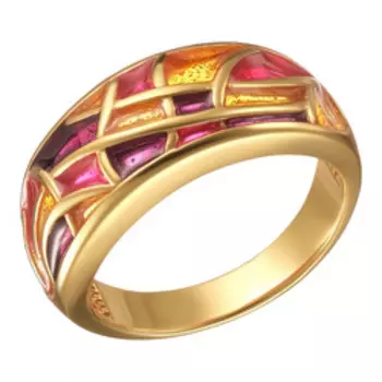 Серебряное кольцо с разноцветной эмалью