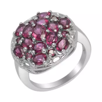 Серебряное кольцо с родолитами