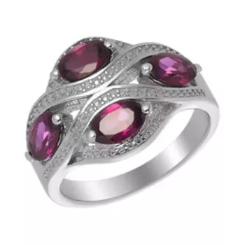 Серебряное кольцо с родолитами