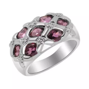 Серебряное кольцо с родолитами