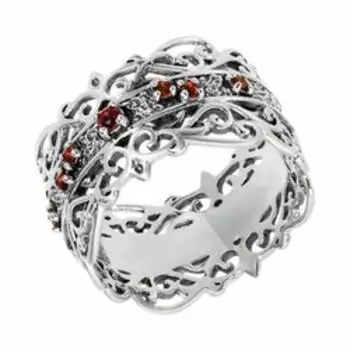 Серебряное кольцо с родолитами