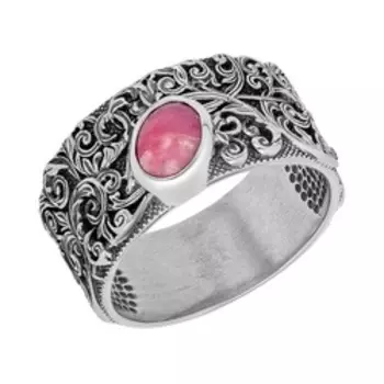 Серебряное кольцо с родонитом