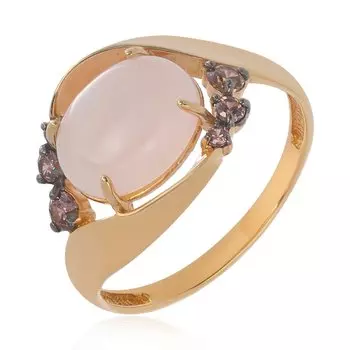 Серебряное кольцо с розовым кварцем