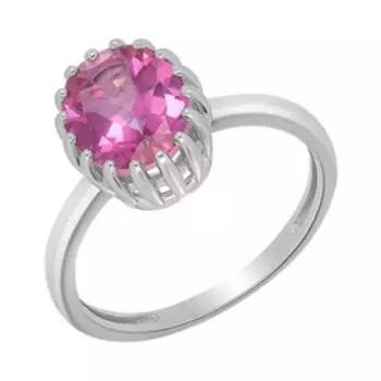 Серебряное кольцо с розовым топазом