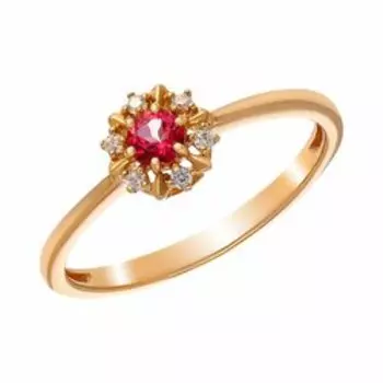 Серебряное кольцо с розовым топазом и фианитами