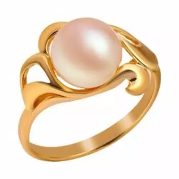 Серебряное кольцо с розовым жемчугом