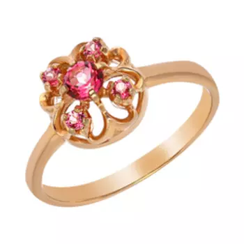 Серебряное кольцо с розовыми топазами