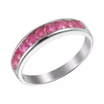 Серебряное кольцо с рубинами