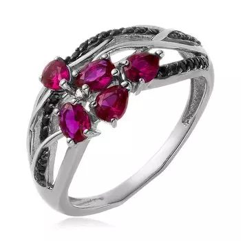 Серебряное кольцо с рубинами