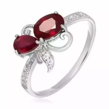 Серебряное кольцо с рубинами