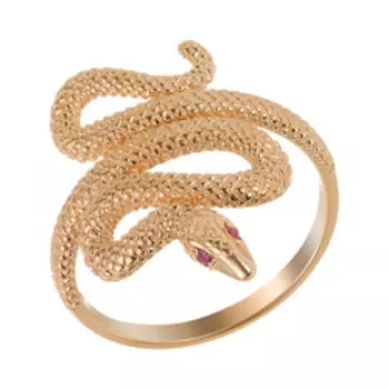Серебряное кольцо с рубинами "Змея"