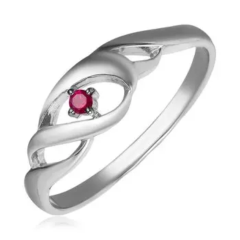 Серебряное кольцо с рубином