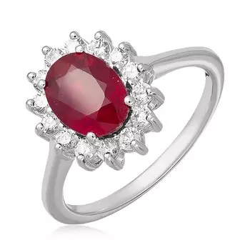 Серебряное кольцо с рубином