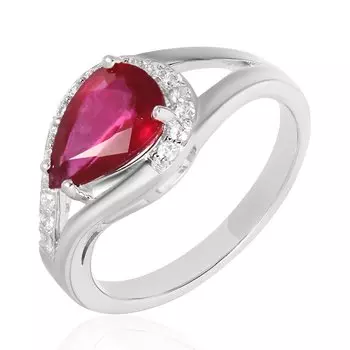 Серебряное кольцо с рубином