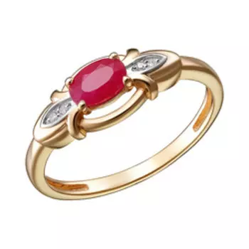 Серебряное кольцо с рубином и бриллиантами