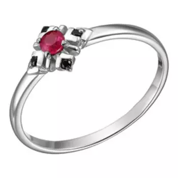 Серебряное кольцо с рубином и шпинелью