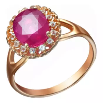 Серебряное кольцо с рубином и топазами