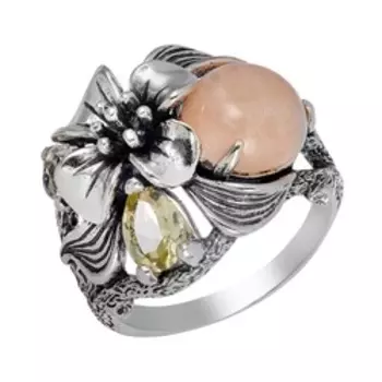 Серебряное кольцо с самоцветами