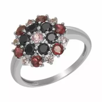 Серебряное кольцо с самоцветами